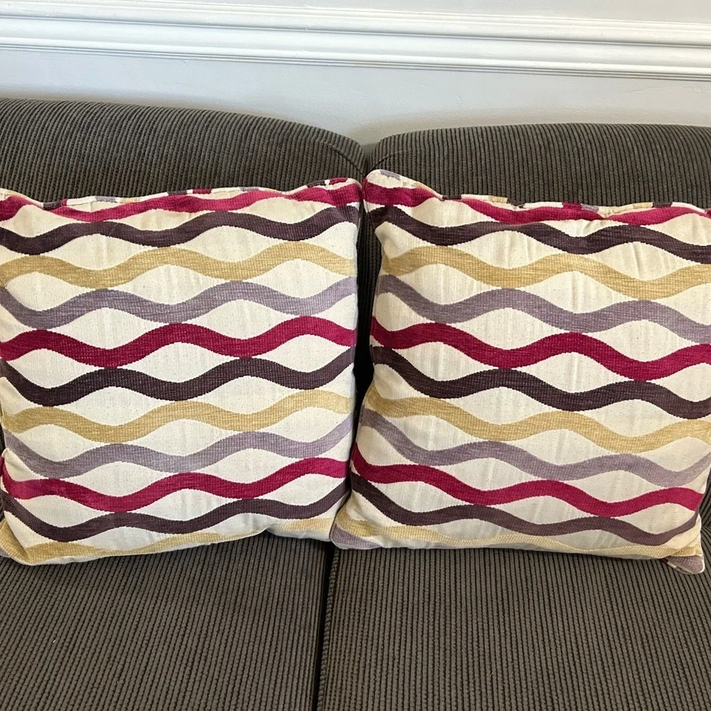PILLOWS lot of 2 stripes country farmhouse bedding decoration